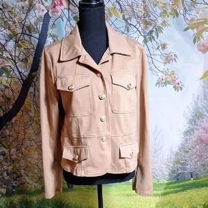 Joie Tan Blazer with Gold Accents